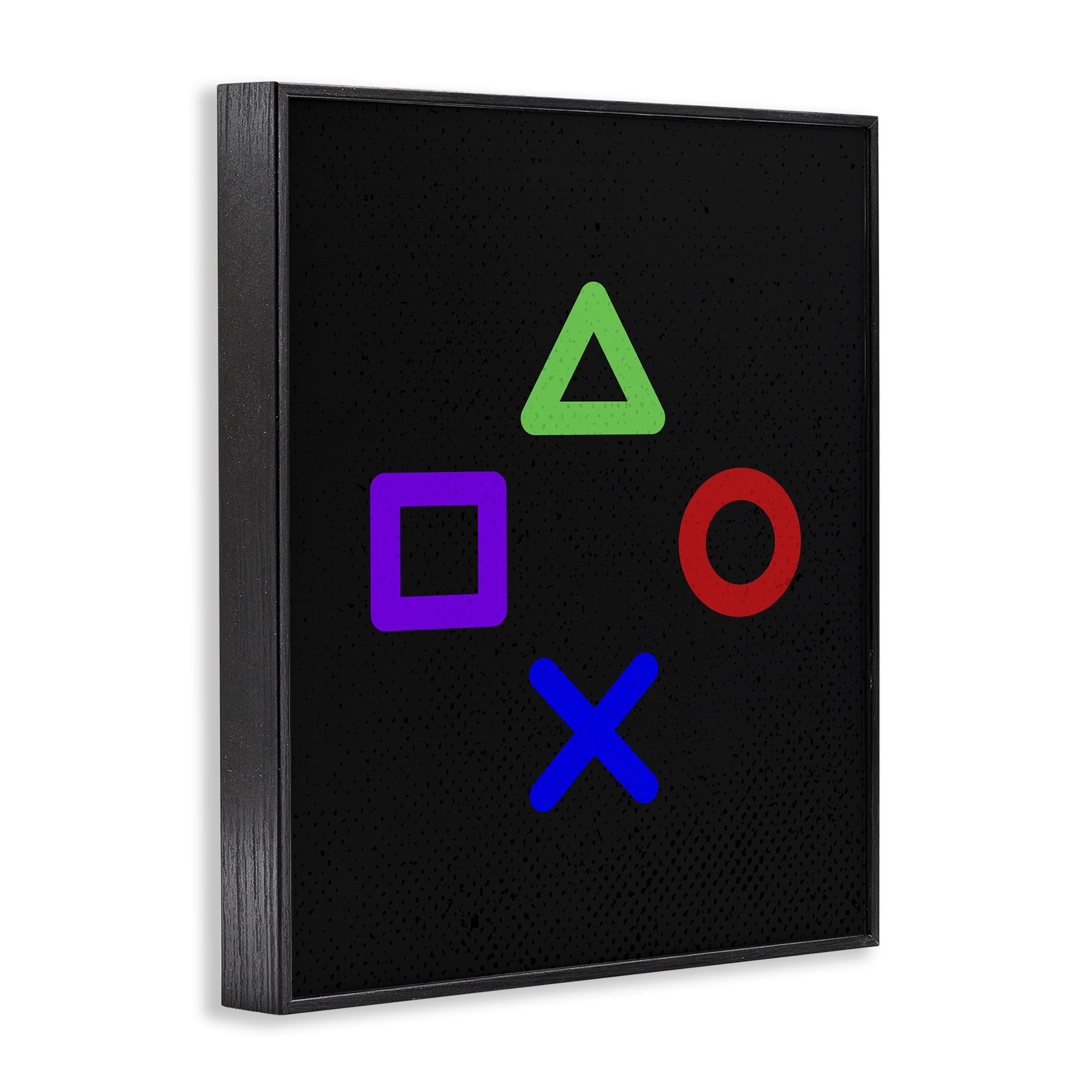 Game Button Shapes Black Framed Giclee Art, design by Kim Allen
