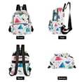thumbnail image 4 of FORMRS Mini Backpack Purse for Women Travel Daypack Casual Shoulder Bag, Green Retro Triangles, 4 of 7