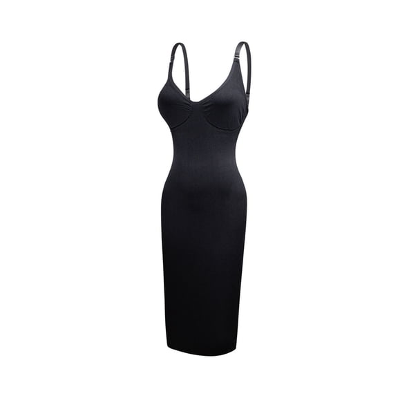 JGGSPWM Strapless Shapewear Dress Full-Slip Dress for Women Seamless Body Shaper Under Dresses Tummy Control Dress Black XXXL