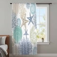 thumbnail image 3 of Marine Life Sheer Curtains 45 Inches Long, Summer Coastal Nautical Coral Conch Seashells Light Filering Curtains, Breathable Simi Curtain Privacy Drapes for Kitchen Bathroom Small Window Treatment, 3 of 8