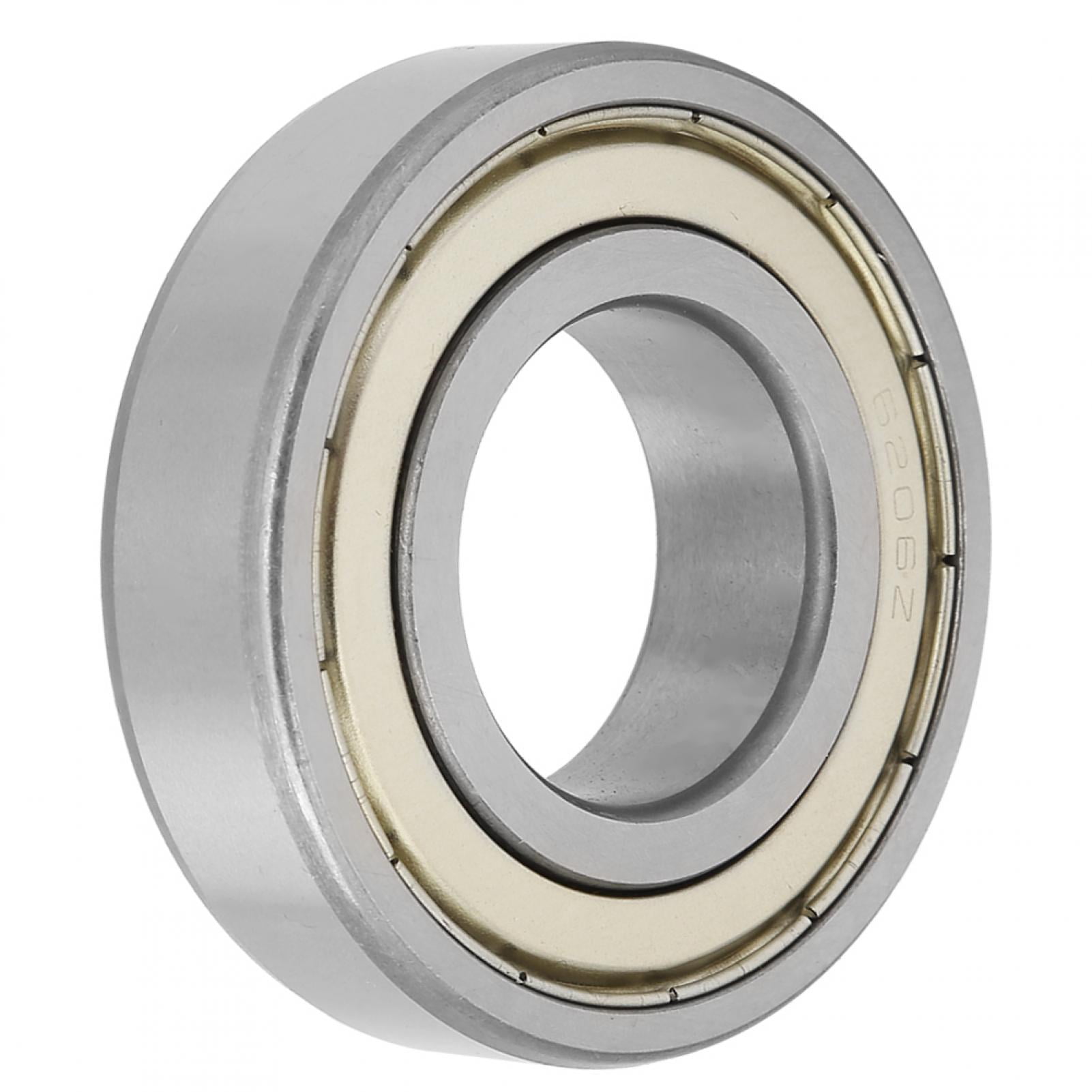 30x62x16mm 1PCS Metal Double Shielded Deep Groove Ball Bearing 6206-ZZ, Size