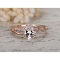 thumbnail image 2 of Antique 1.75 Carat 8x6mm Oval Cut Peach Pink Morganite and Diamond Moissanite Engagement Ring with 18k Gold Plating, 2 of 3