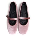 thumbnail image 4 of Zapatillas de ballet WENJIAZHIZHI, de gamuza, punta cuadrada, rosa, 37 (6.5), 4 of 7