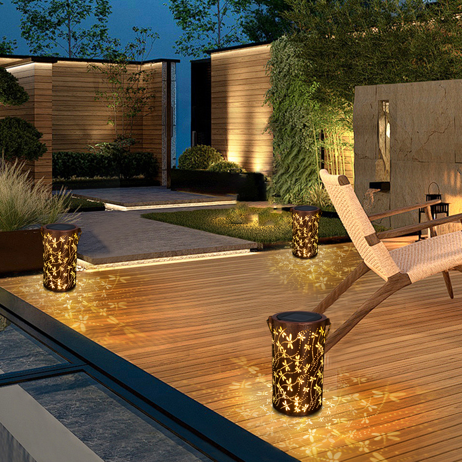 Qoosea Solar Lantern With Dragonfly Projection photo 6