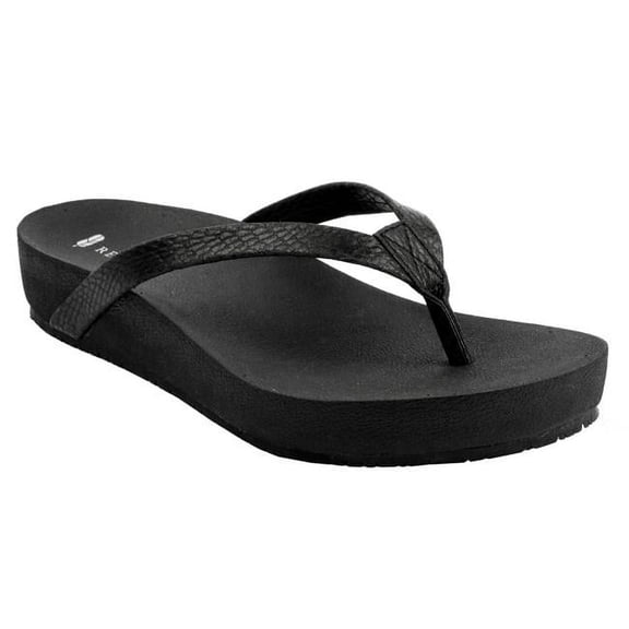 Revitalign RV4202309 Womens Sandy Flip Flop, Black - Size 9
