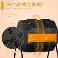 thumbnail image 2 of NiamVelo 43 Gallon Durable Tumbling Compost Bin Outdoor Compost Tumbler Bucket with Dual Rotating Chamber, Orange Door, 2 of 7
