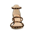 thumbnail image 6 of BLISSFUL STEP Women's Open Toe Strappy Block Heel Sandals Leopard Print 5, 6 of 8
