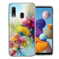 MUNDAZE Case For Samsung Galaxy A20 Watercolor Flowers Abstract Spring Colorful Floral Painting Phone Cover