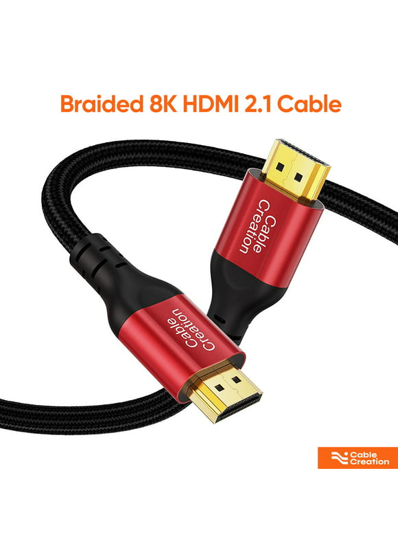 6.6ft 8K 48Gbps Ultra High Speed HDMI 2.1 Cable, CableCreation 4K120 8K 60 144Hz eARC HDR HDCP 2.2 2.3 Compatible for PS5 /PS4 /Xbox /PC/Roku/ HDTV/ TV Box