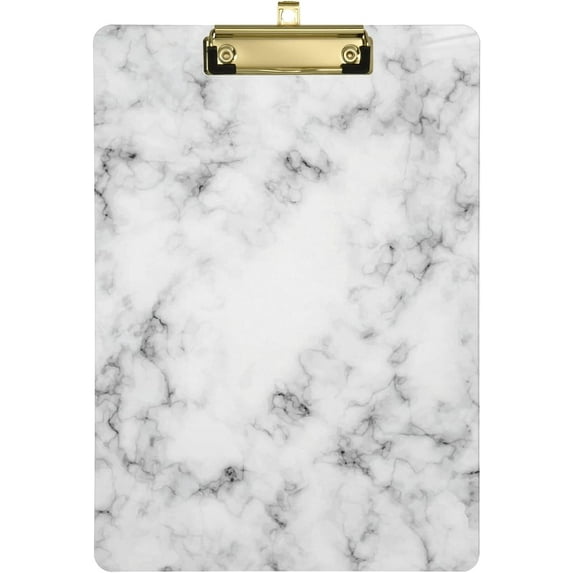 FMSHPON Marble Clipboard Hardboard Wood Nursing Clip Board and Pull for Standard A4 Letter 13x9 inches