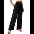 thumbnail image 1 of Pantalones Palazzo de para Mujer, Elegantes, de Verano, de Pierna , Holgados, Estilo Bohemio, de , para Playa, con Bolsillos. Negro M, 1 of 10