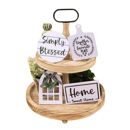 

Concrete Decorative Tray The Real Tray 2 Tie Tray Bunny Jar Small Wooden Coffee Sign Tall Shelf Decorations for Home Farmhouse Tiered Tray Set Home Family Tiered With Wooden Beads
