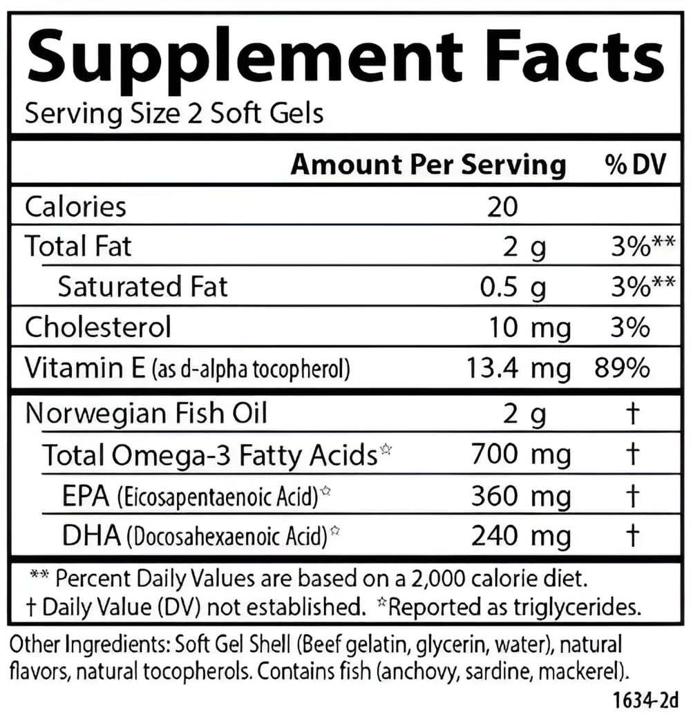 Carlson The Very Finest Fish Oil Softgels, Lemon Flavor, 120 + 30 Ct