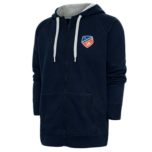 Men's Antigua Navy FC Cincinnati Logo Victory Full-Zip Hoodie