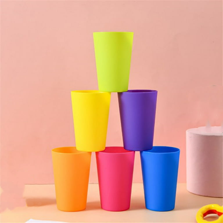 6.5 Ounce Kids Cups, 12 Pack Kids Plastic Cups in 12 Assorted