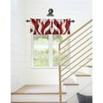 thumbnail image 6 of Kitchen Cafe Valance Curtain for Small Windows,Abstract Geometric Wave Stripes Rod Pocket Short Valances Burgundy Red White Gradient Window Treatment Panel for Living Room/Bedroom/Bathroom,42x12in, 6 of 9