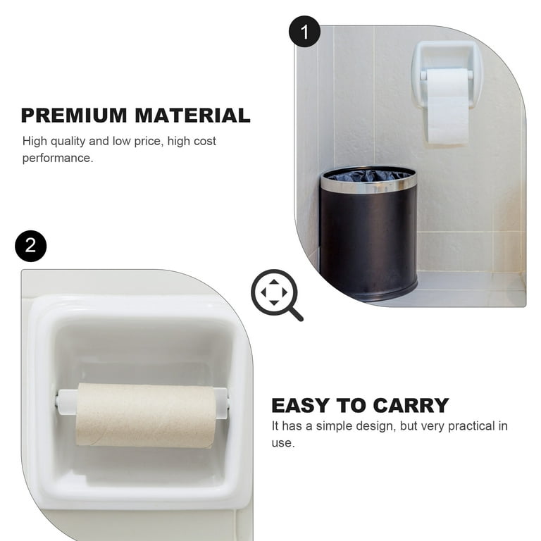 2 Pcs Plastic Toilet Paper Rollers Tissue Box Shaft Core Spring Retractable  Reel 