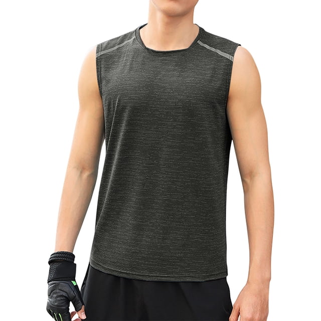 pstuiky Camisetas sin mangas para hombre, Camiseta informal de verano para hombre, de color liso, sin mangas y cuello redondo. Chaleco para hombre xl