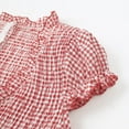 thumbnail image 6 of vigerkar Summer Gingham Romper for Women 2025 Dressy Casual Beach Vacation Short Plaid Smocked Jumpsuit Red, L, 6 of 9