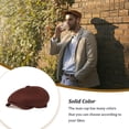 thumbnail image 3 of Minnieouse Gorra de poliéster para hombre, repuesto Vintage, informal, ajustable, para acampar, senderismo, viajar, boinas para novio, regalo para la Sombreros Marron oscuro Minnieouse  AP019139-03, 3 of 6