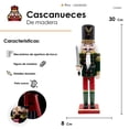 thumbnail image 3 of Cascanueces De Madera 30cm Decoración Navideña Dif Colores, 3 of 3