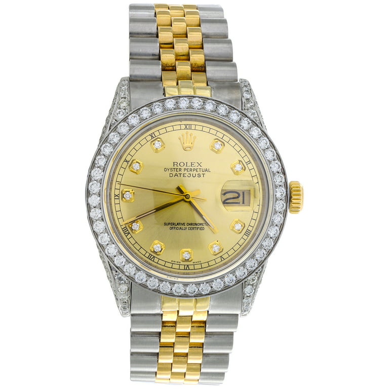 Rolex Datejust Diamond Watch. 36mm. Yellow Gold and Stainless
