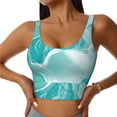 thumbnail image 1 of Fotbe Teal Turquoise 1 Sujetador Deportivo Largo sin Aros para Mujer con Almohadillas y Soporte Medio, Transpirable y Absorbente, Camiseta Tipo Chaleco o Tank Top-Medium, 1 of 8