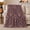 Bronze Scrolls, variant on Gold Floral Damask on Purple Field, Elegant Vintage Style for Pattern Lovers, Ornate Baroque Floral Pattern and Housewarming Gift, Cozy Flannel Blanket for Bedroom and Guest Room, Home Decor