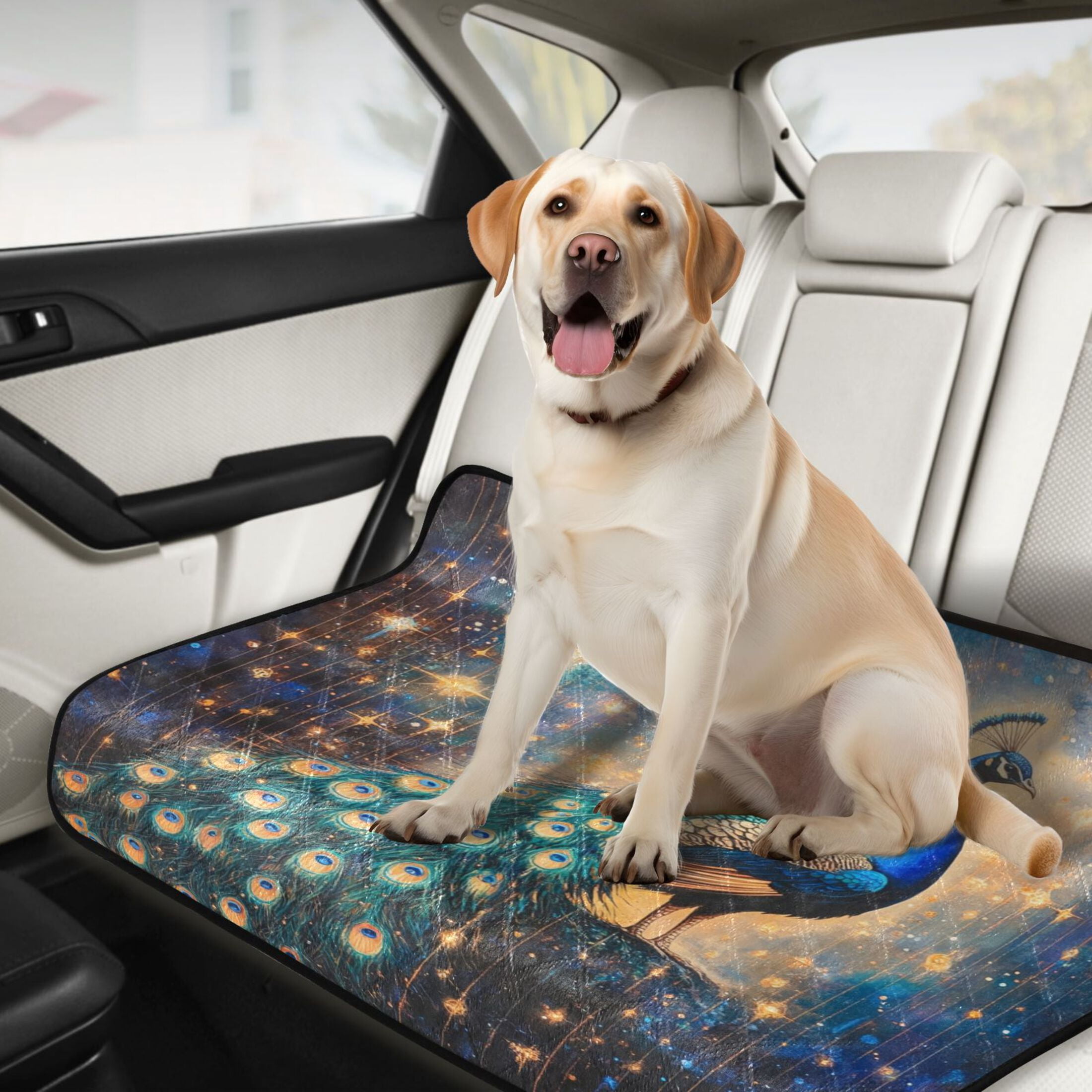 Qxltty Starry Peacock Cat litter Pads Pet Set of 3 Diaper Mats Center Anti-leakage Layer Absorbent Soft and Comfortable