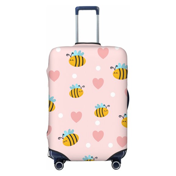 Luggage Cover Cartoon Honey Bee Washable Stretch Suitcase Protector Anti-Scratch Travel Suitcase Cover for Kid and Adult S