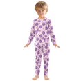 thumbnail image 3 of Dailycode Cotton Pajama Set Snug Fit Long Sleeve Top and Pants for 18M-8Y Cherries and Bows, 3 of 7