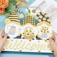 thumbnail image 4 of Welcome Wood Hanging Sign Gnome Sign for Front Door Decor Sunflower Yellow Farmhouse Wall Sign Wooden Gnome Door Hanger with Jute Twine Merry Christmas DIY 11.5x14Inch, 4 of 6