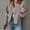 Gray, variant on Hueook Long Coat Women Ladies' Casual Solid Color Lapel Button Long Sleeved Cardigan Jacket Army Green M