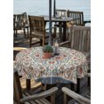 thumbnail image 3 of Outdoor Tablecloth with Umbrella Hole Zipper Mediterranean Round Tablecloth 60" Waterproof Outside Table Cloth Vintage Bohemia Ethnic Peony Flower Patio Table Cover Tablecloths for Picnic Party, 3 of 8