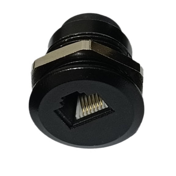 RJ12 6P6C Telephone Jacks Two Port Threaded Mount Panel Installation for Phone Fax Modem Communication Systems