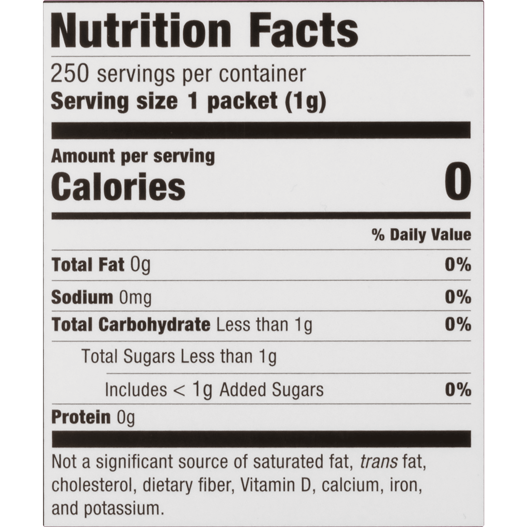 Sweet'N Low Zero Calorie Sweetener, Sugar-Free, 250 Packets