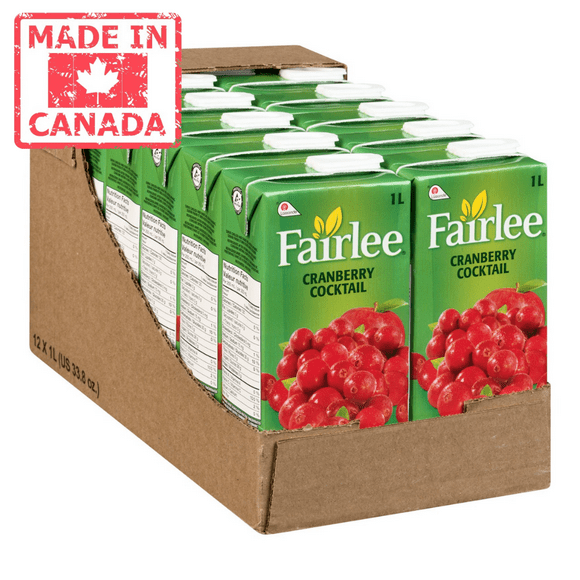 Fairlee Cranberry Cocktail Juice, 25 Percent, Tetra | 1L/Unit, 12 Units/Case