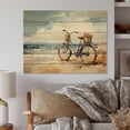 thumbnail image 2 of Designart "Bicycle Calm Pedaling By The Beach II" Transportation Print on Natural Pine Wood, 2 of 5
