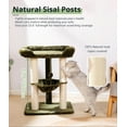thumbnail image 7 of 28" Large Cat Tree Tower for Indoor Cats, Cat Scratch Post with Large Bed for Maine Coon Big Cats, Sisal Cat Scratcher with Soft Perch & Hammock, Stable Cat Stand, Removable Cover-Green, 7 of 7