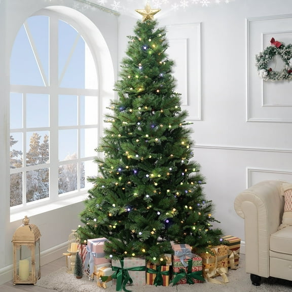 Naomi Home Evangeline Traditional Christmas Tree- Color: Green, Size: 7.5ft