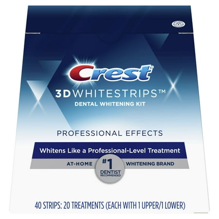 Elk Ivory Teeth - Crest 3D Whitestrips Professional Effects Teeth Whitening Strips Kit, 20 Treatments