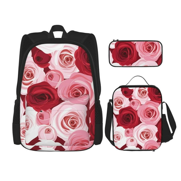 Balery Rose Mochila Escolar 3 en 1 para Niños - Mochila Resistente con Lonchera Térmica y Estuche - Mochila Escolar para Niños y Niñas