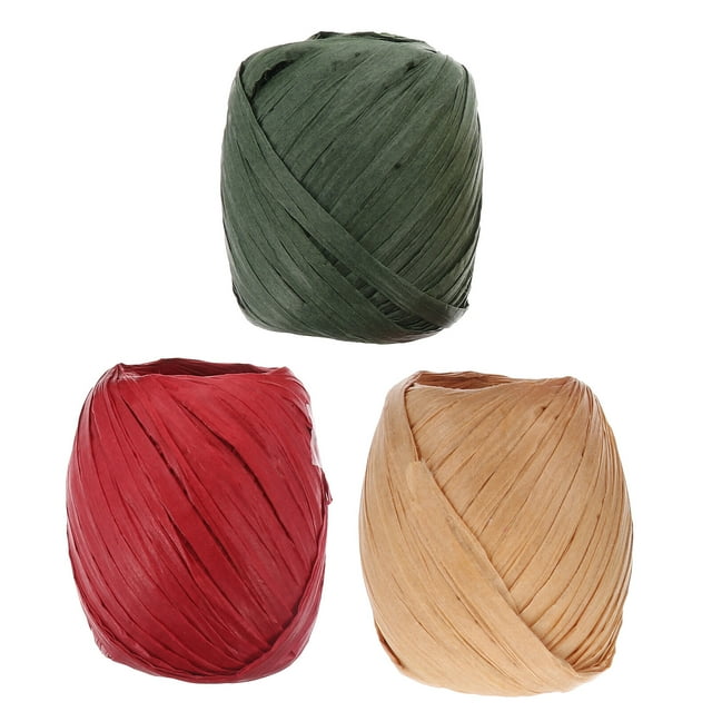 KAKOWELY 6 Rolls 20 Meters Raffia Paper Ribbon Twine Strings Decorative Paper Twine,787.4"X0.39"X0.39"