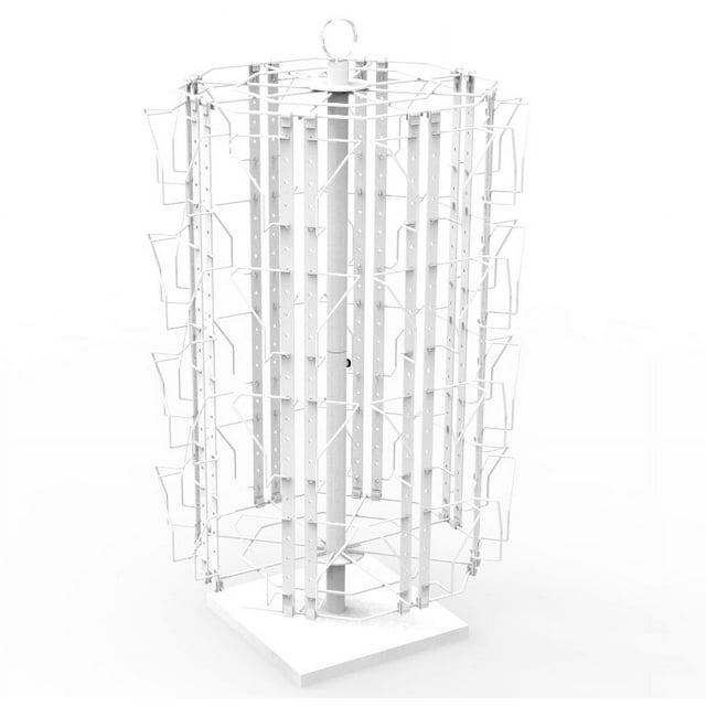 FixtureDisplays® Adjustable Greeting Card Rack 4x6"-7x5" Horizontal Vertical Post Card Display. Pocket Size: 4.5-5.8"Wide X 5.8"High,7.6" Wide with Next Panel @4.5", 32 Pockets.11602-O-WHT
