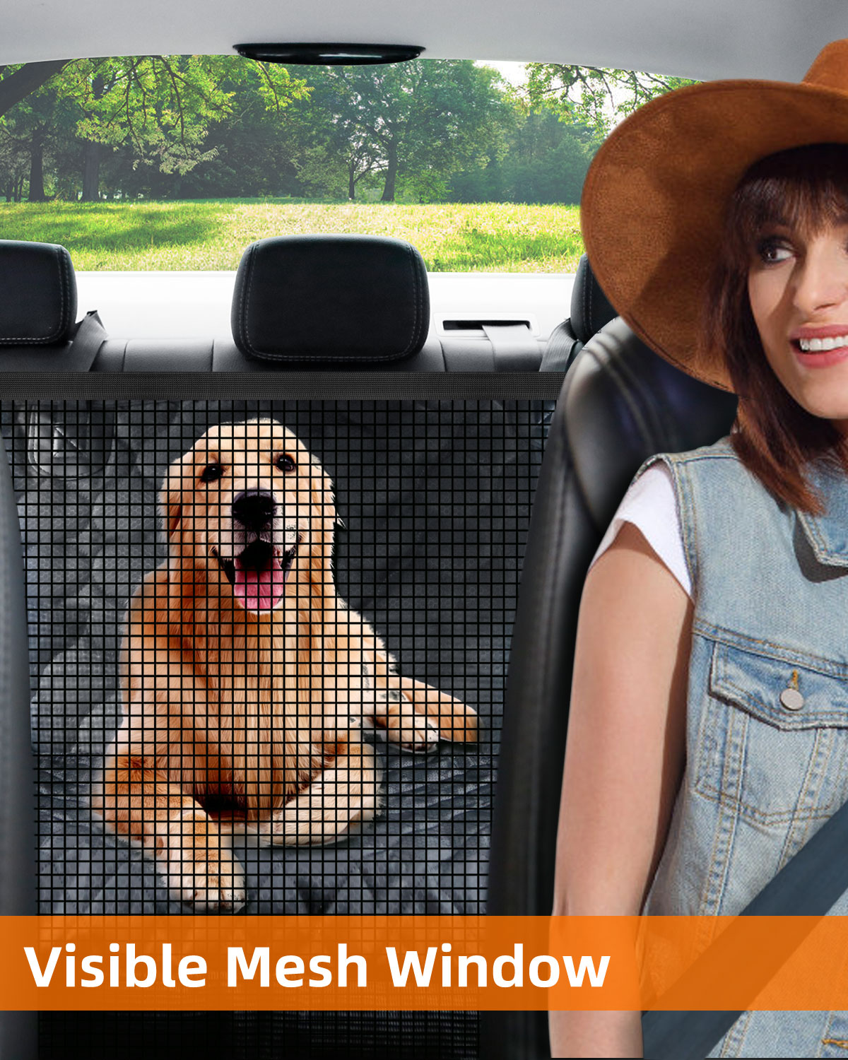 Smatto Dog Car Seat Cover with Mesh Window, Black photo 5