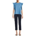 thumbnail image 2 of Time and Tru Women's Flutter Sleeve Top, 2 of 5