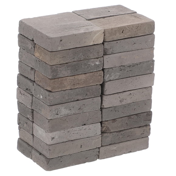 Nestingho 40pcs Red Brick Miniature Bricks Dark Grey Landscaping Realistic Design
