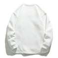 thumbnail image 4 of YLSDY Mens Fleece Lined Sweatshirts Casual Warm Solid Color Crew Neck Long Sleeve Pullovers Cotton Tops White M, 4 of 9