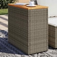 thumbnail image 2 of Table de Patio Extérieur, Table d'Appoint de Jardin Gris en Rotin Poly Petite Durabilité, 2 of 9