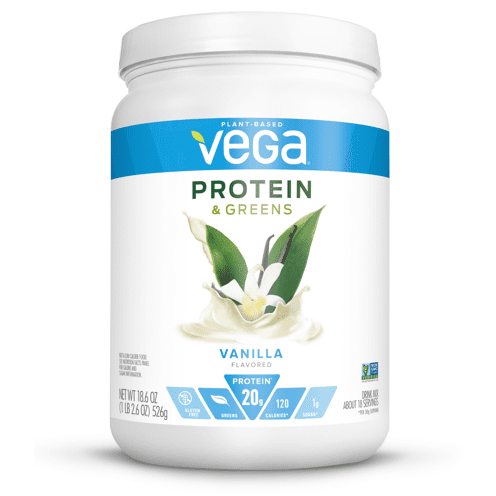 Vega Protein & Greens, Vanilla, 18 Servings, 20g Protein, Plant Based Vegan Protein Powder